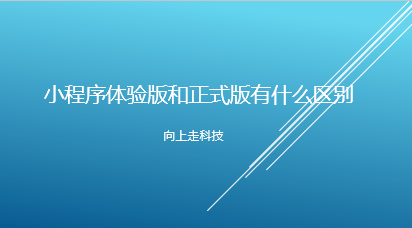 小程序体验版和正式版有什么区别