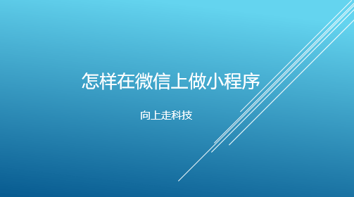 怎样在微信上做小程序