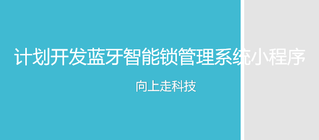 计划开发蓝牙智能锁管理系统小程序